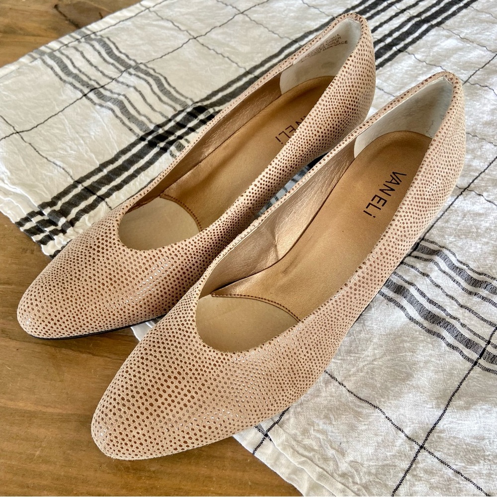 Vaneli Suede 2” Pumps w/ Lizard Embossing, Size 10